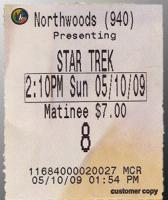 star trek ticket stub