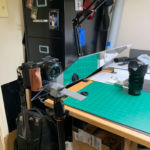 Here it is with the plexiglass mounted at 45 degree angle. I can use a dark towel to lessen the light coming through.